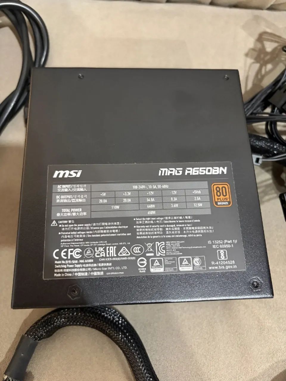 Fonte MSI MAG A650BN 650W 80 Plus Bronze - Foto 3