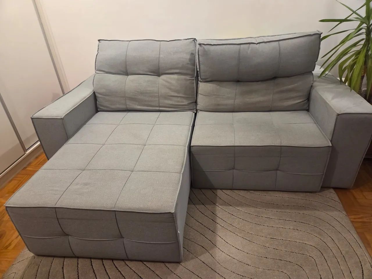 Sofá linho cinza - Foto 2