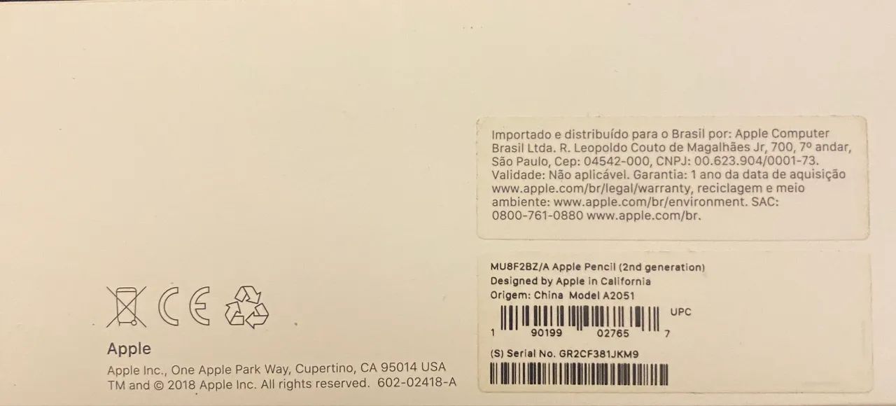 Apple Pencil 2ª Geração Original Apple - Completa com Caixa - Excelente Estado