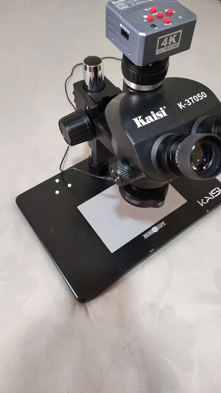 Microscópio trinocular com câmera 4k, mais uma câmera térmica  - Foto 2