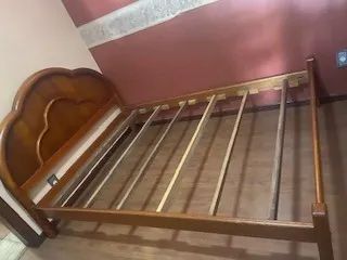 Cama casal de madeira Mogno (com colchão de brinde) - Foto 3