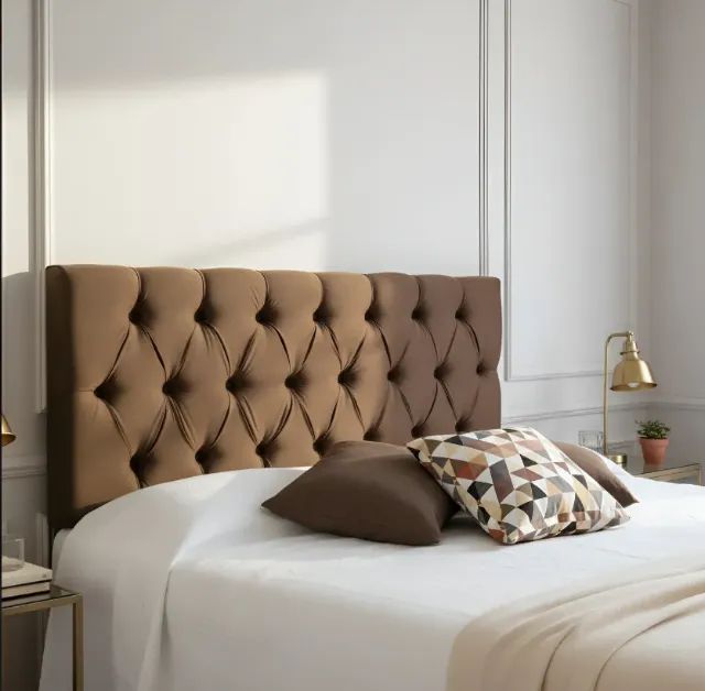 Cabeceira Casal Capitonê Suede Alta Qualidade - Foto 4