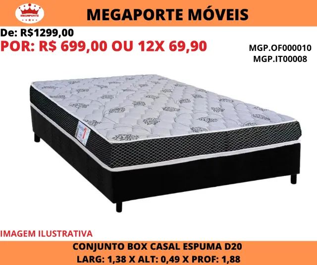 Conjunto Box Espuma D20 Casal