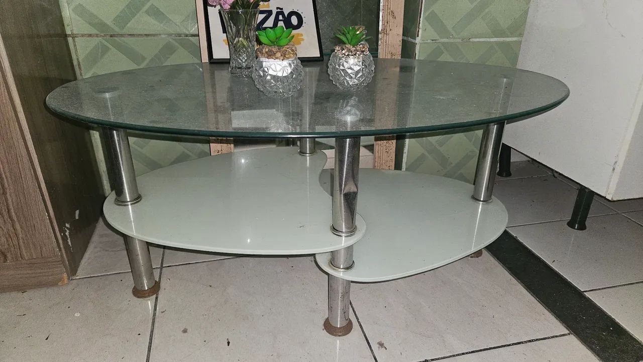 Mesa de centro de vidro