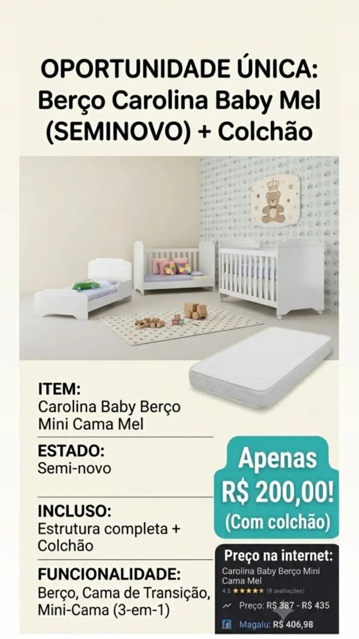 BERÇO SEMI NOVO