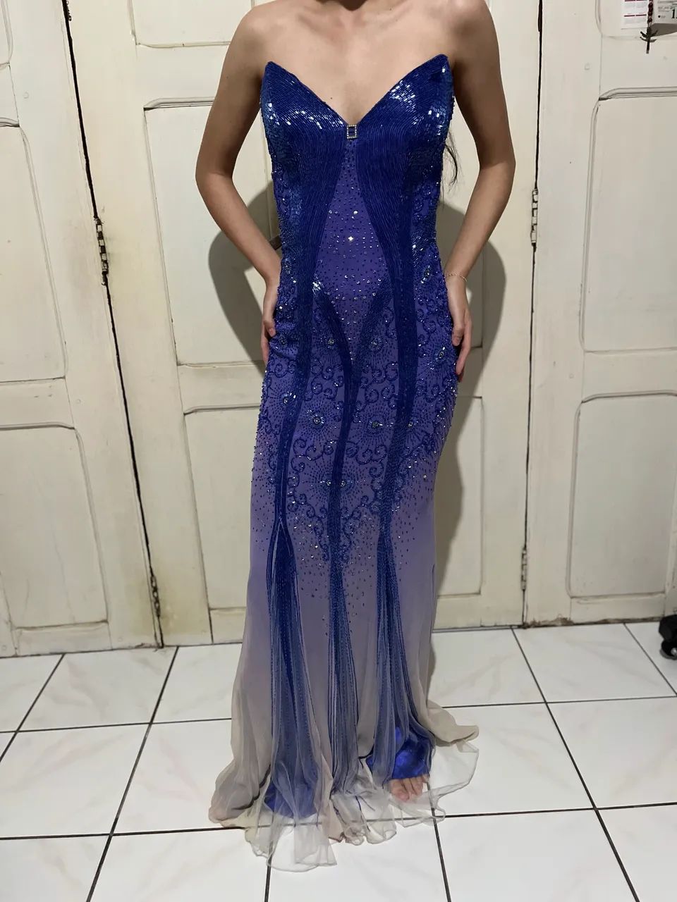 VESTIDO DE FORMATURA AZUL | USADO 1 VEZ  - Foto 5