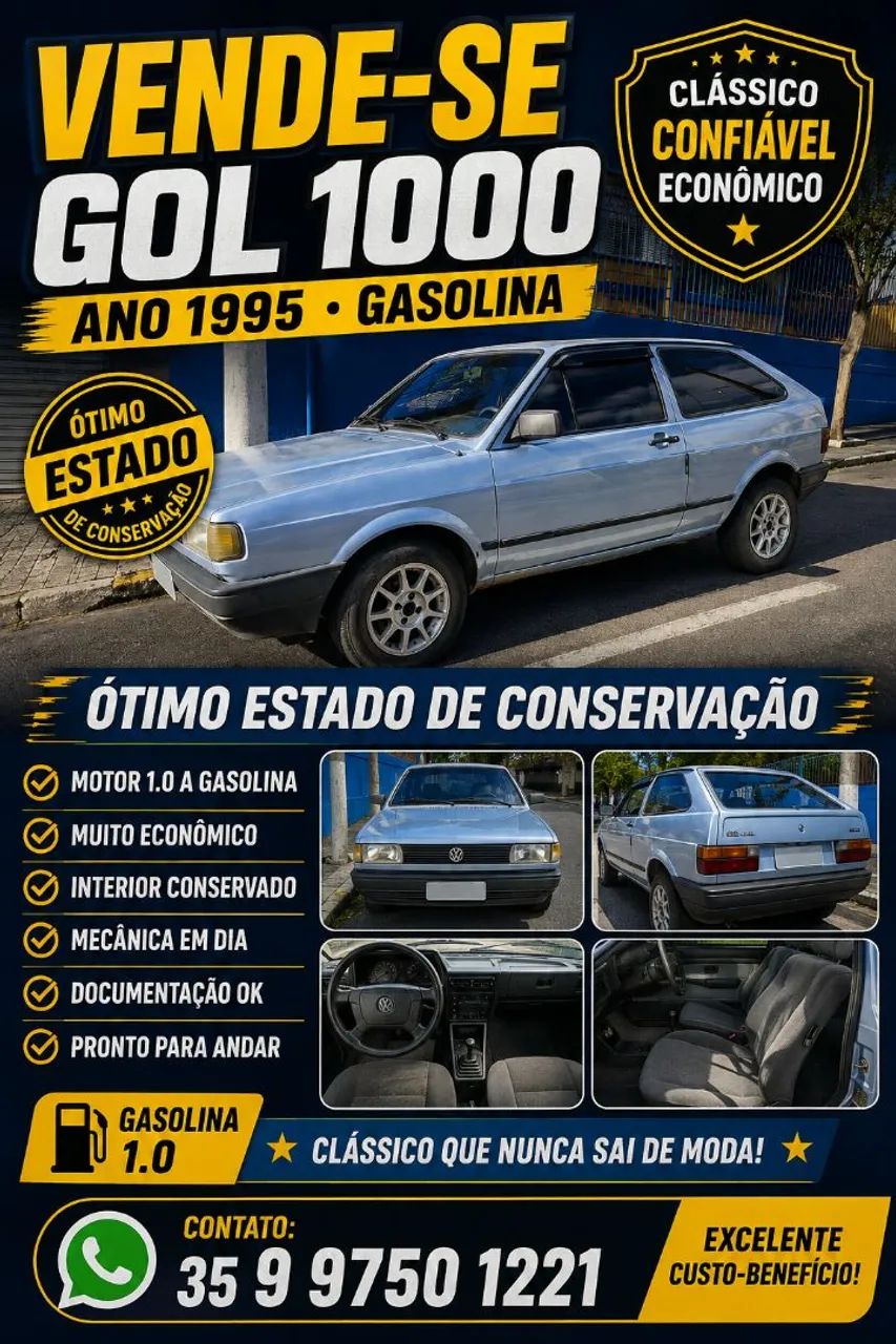 Volkswagen Gol Geração I 1000 2P 1995 1995