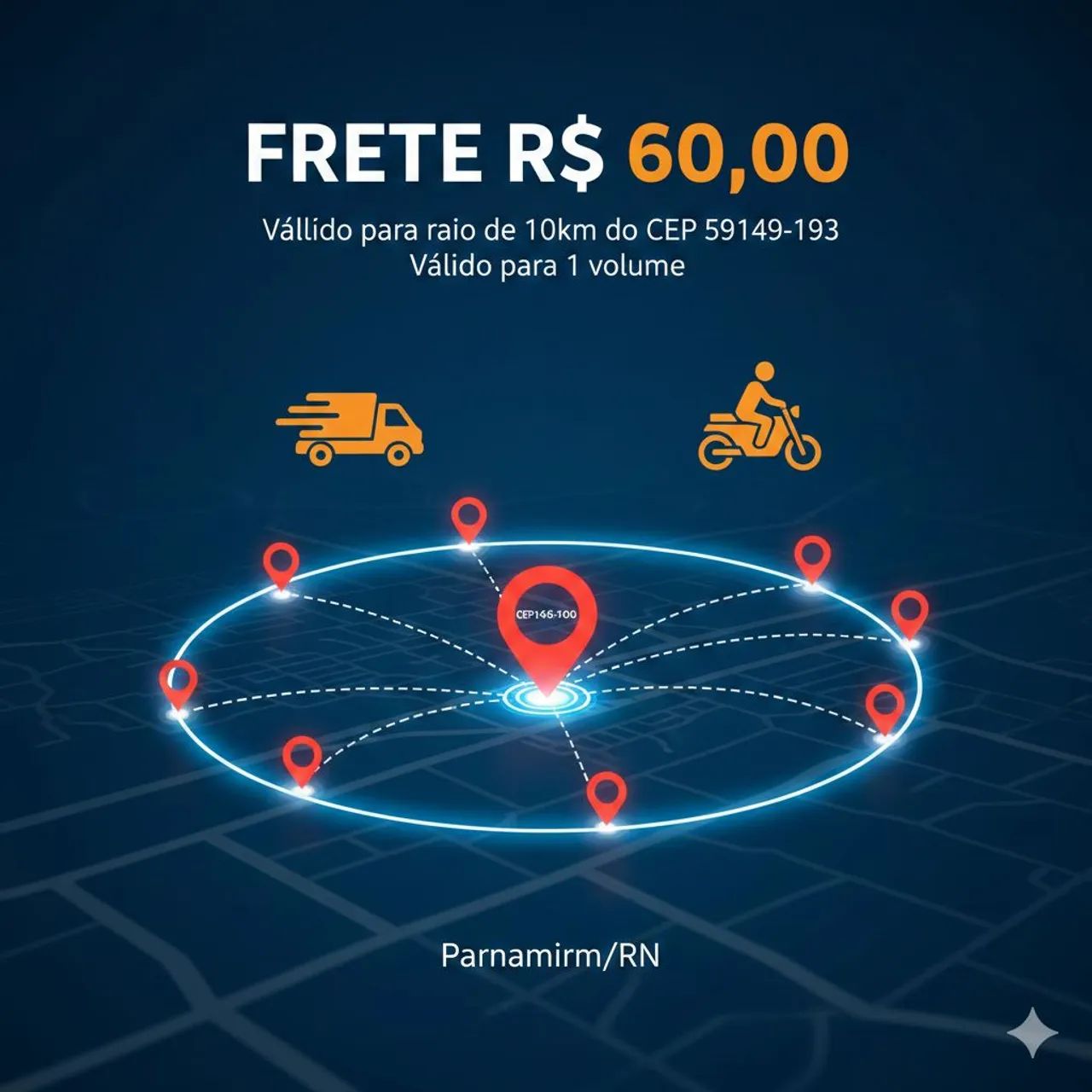 Frete a partir de 60,00