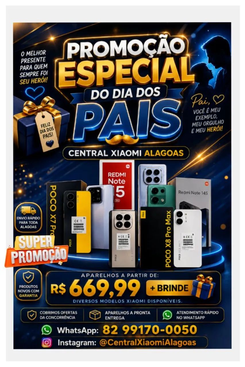 Xiaomi Poco X8 Pro Max 5G e Diversos Modelos Disponíveis - Promoção dia dos pais 