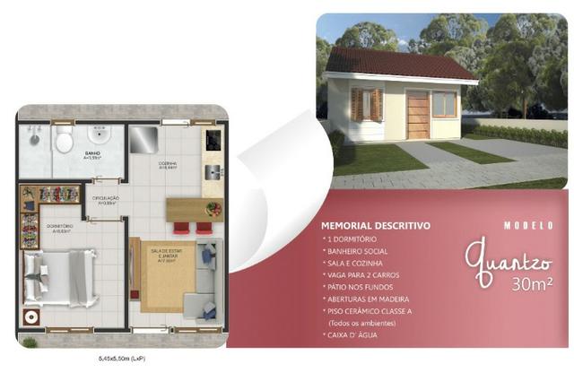Casa de 1 dormitório em terreno de 8 x 28 em Nova Santa Rita, Promoção Relâmpago