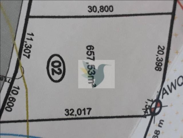 Terreno à venda, 657 m² por r$ 197.259 - rodovia do peixe