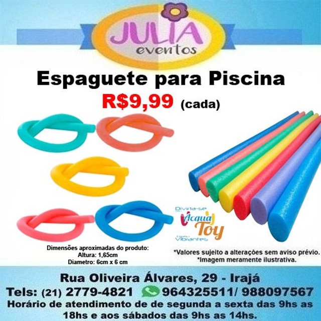 Espaguetti ou Macarrão Para Piscina