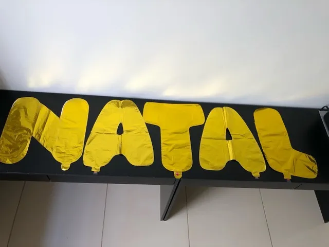 10 Balão Metalizado 40cm Letra Dourada Feliz Natal