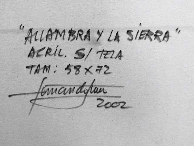 Acrílica sobre tela pintor Fernando Lúcio (Pernambuco) Allambra Andaluzia 58x72 cm - Foto 3
