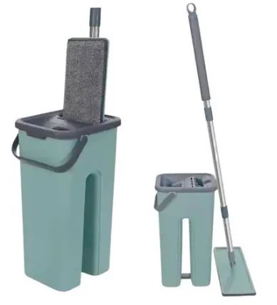 * Mop Flat Tira Pó Esfregão Com Balde Rodo Limpeza Lava/seca +1 Refil grátis z696 