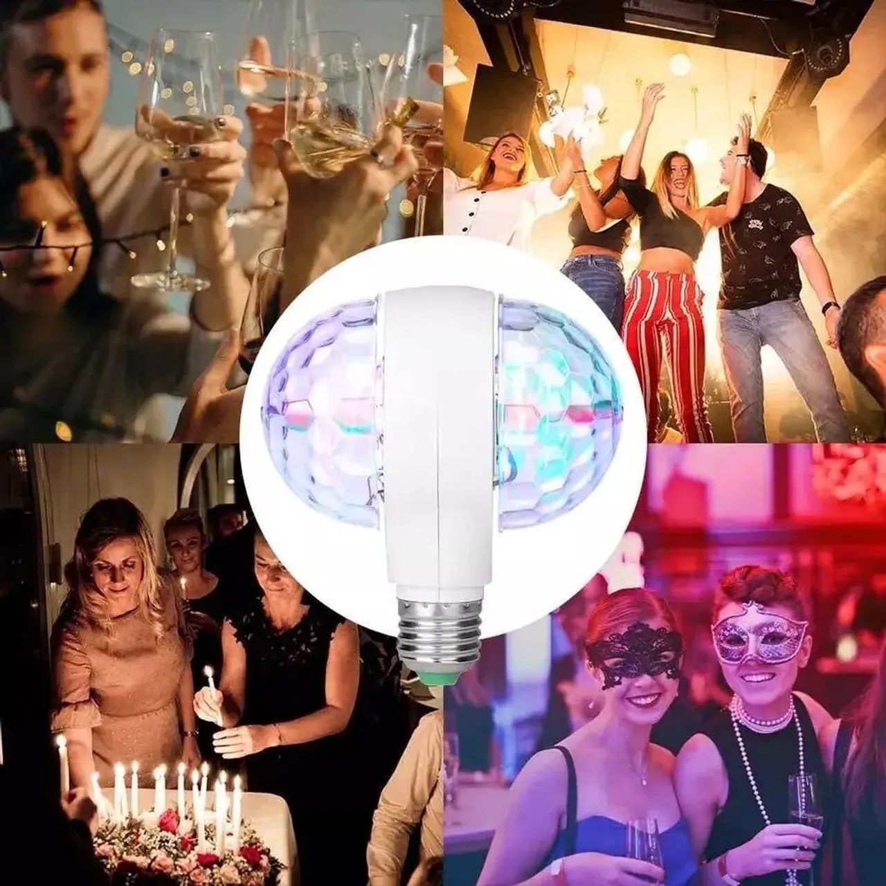 Lâmpada Giratória Colorida Dupla Led RGB  - Foto 5