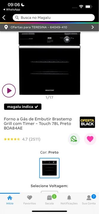 Forno Brastemp a gás de embutir novo
