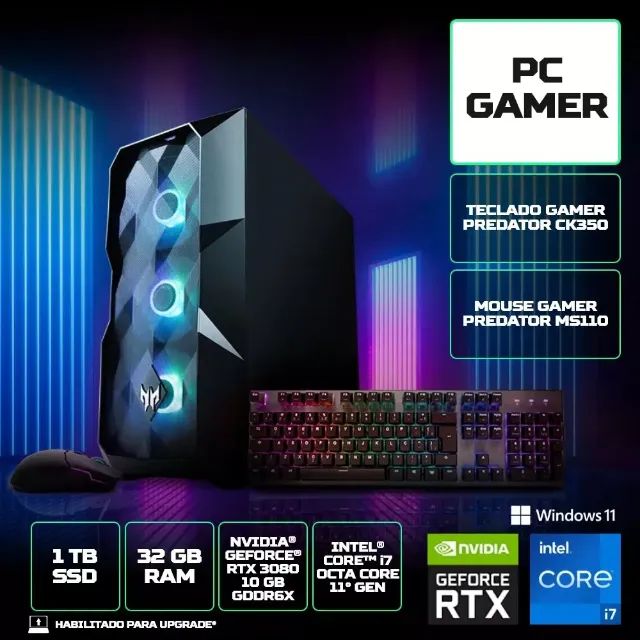 ACER PREDATOR i7 11700 RTX 3080 32GB 1TB NVME - Foto 2