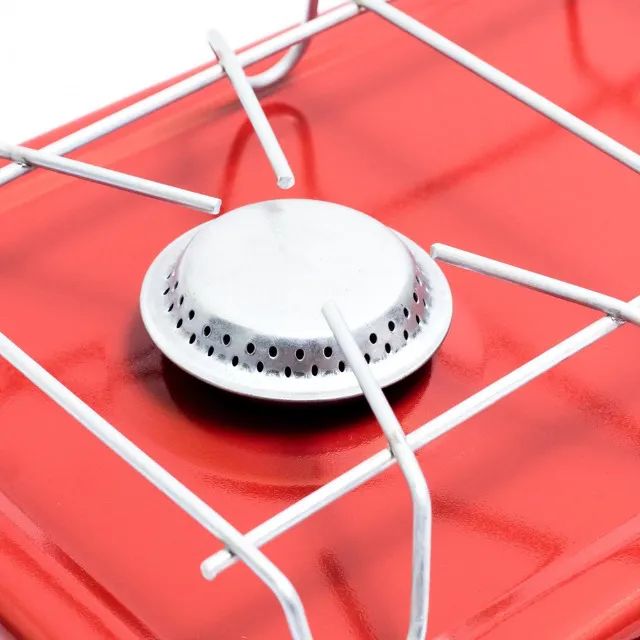 Fogão Portátil Camping Duas Bocas A Gás Vermelho - Foto 4