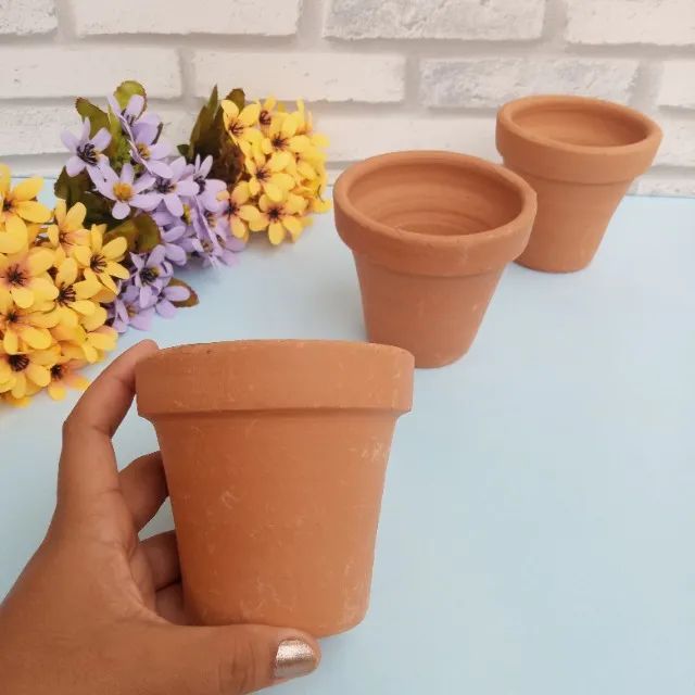Vasos em barro natural