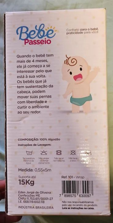 Bebê Passeio - Sling Wrap cor azul - Foto 3