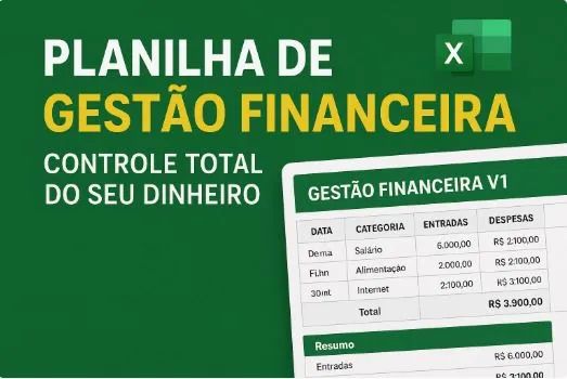 Planilha de Gestão Financeira em Excel - Controle Mensal