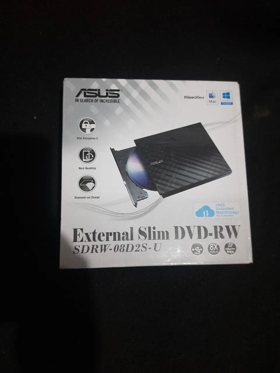 Drive Gravador Externo Asus DVD-RW 
