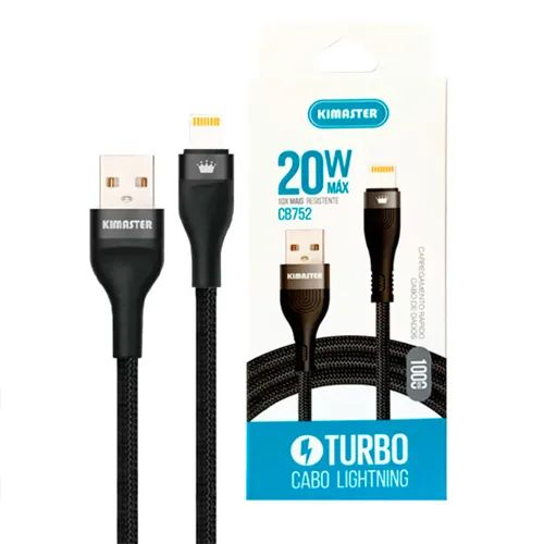 CABO TURBO LIGHTNING 20W KIMASTER 10x MAIS RESISTENTE