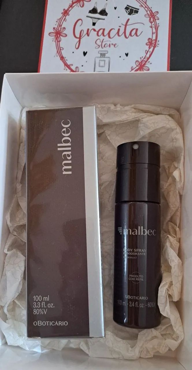 Kit Perfume Malbec e Body Spray O Boticário - Beleza e Cuidados