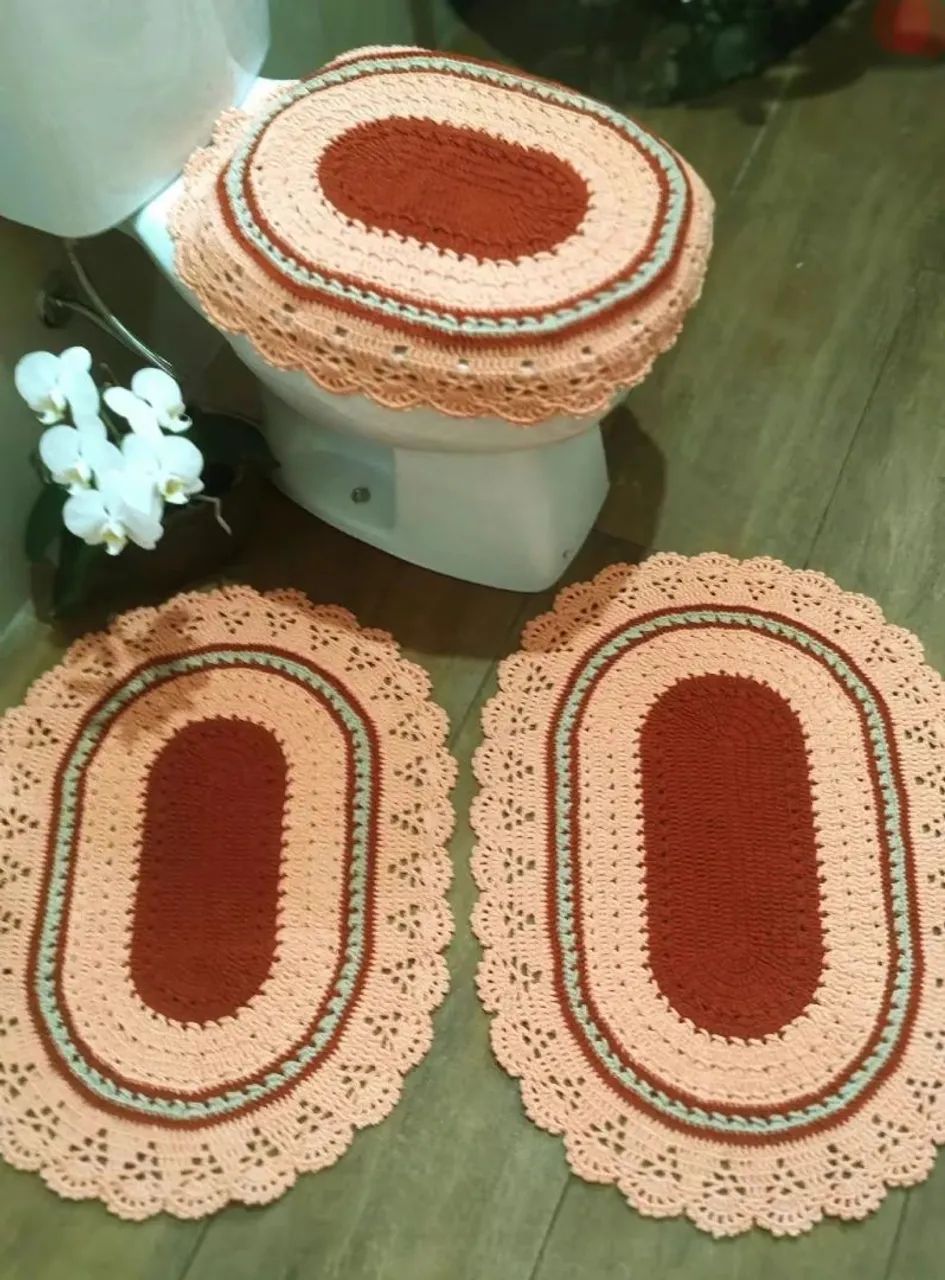 Jogo banheiro em crochê 3 pcs