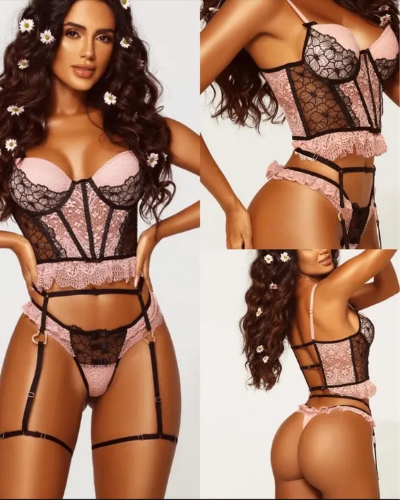 Conjunto Lingerie Renda Floral