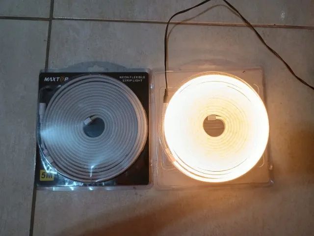Fita Neon Led 5m branco quente + fonte