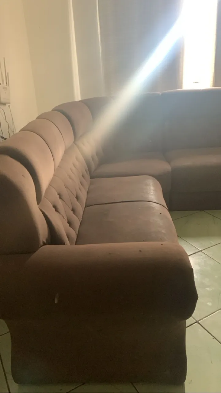 Sofá em L Marrom