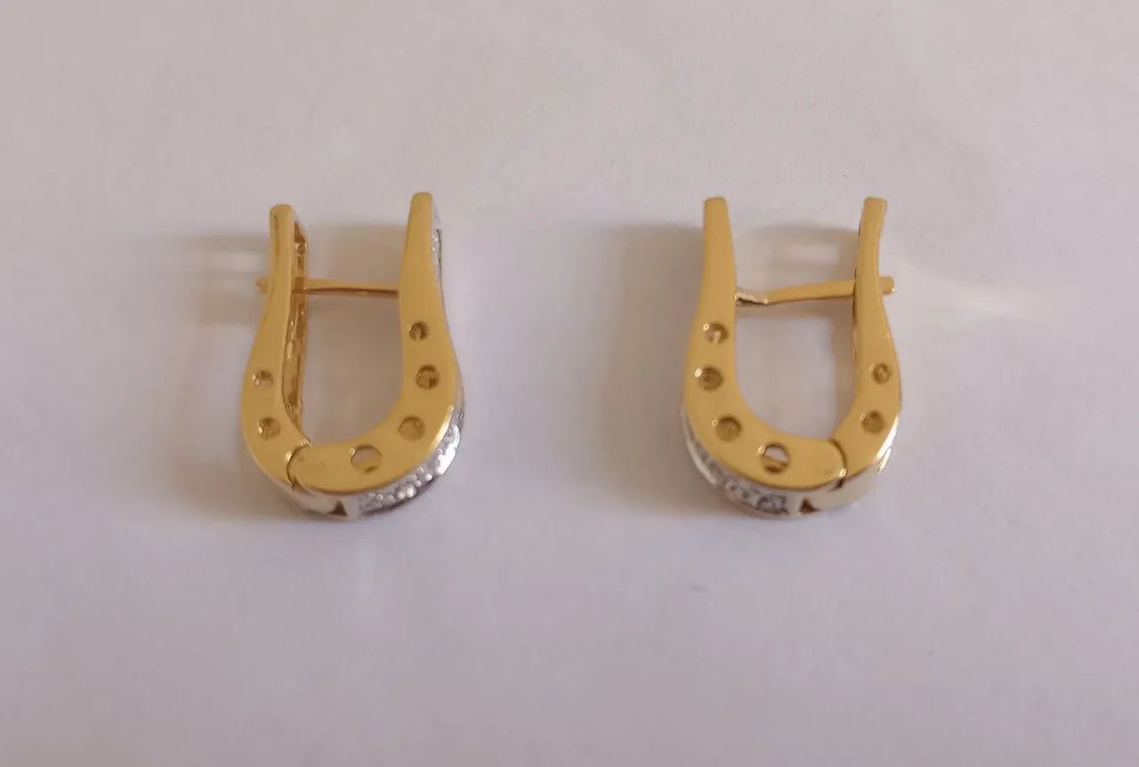 Par brincos 18k com diamantes - jóias de ouro - Foto 2
