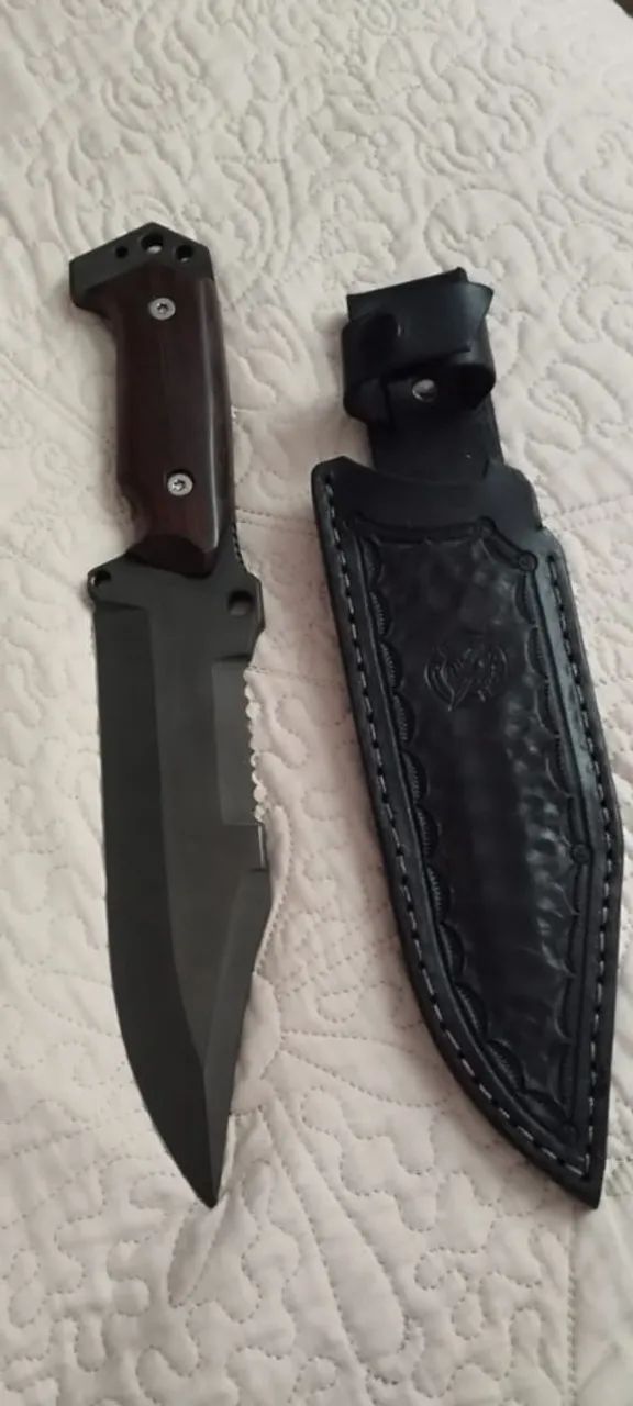 Faca de Acampamento com Bainha de Couro - Foto 2