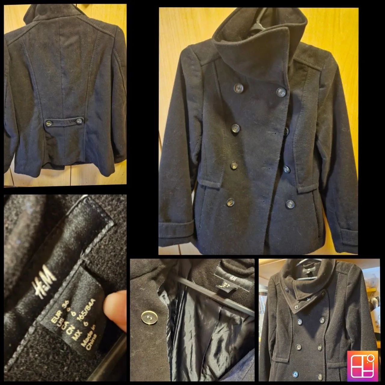 CASACO PRETO H&M LÃ - Foto 3