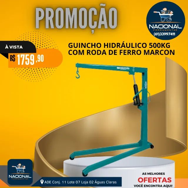 Guincho Hidráulico 0,5 Ton Roda De Ferro Em V Mgh-500vf Marcon