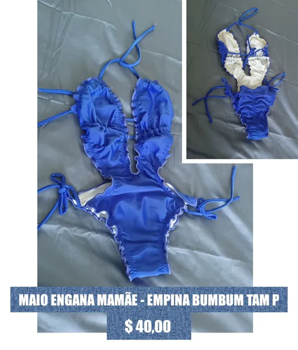 Maiô Engana Mamãe Empina Bumbum - Azul - Tam P