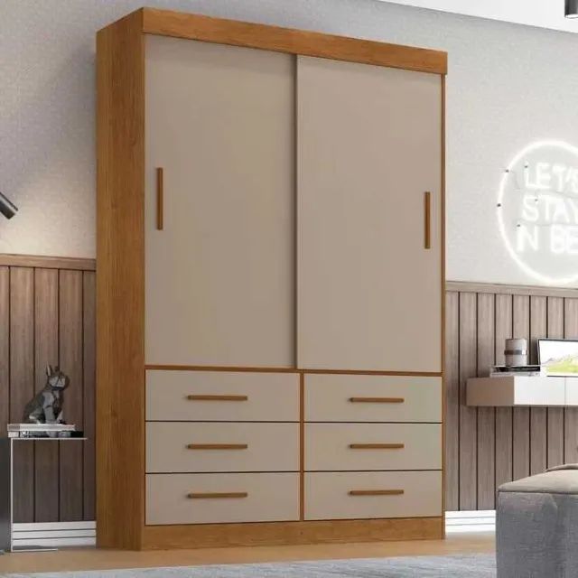 Guarda Roupa 2 Portas 6 Gavetas Novo Fazemos Entrega