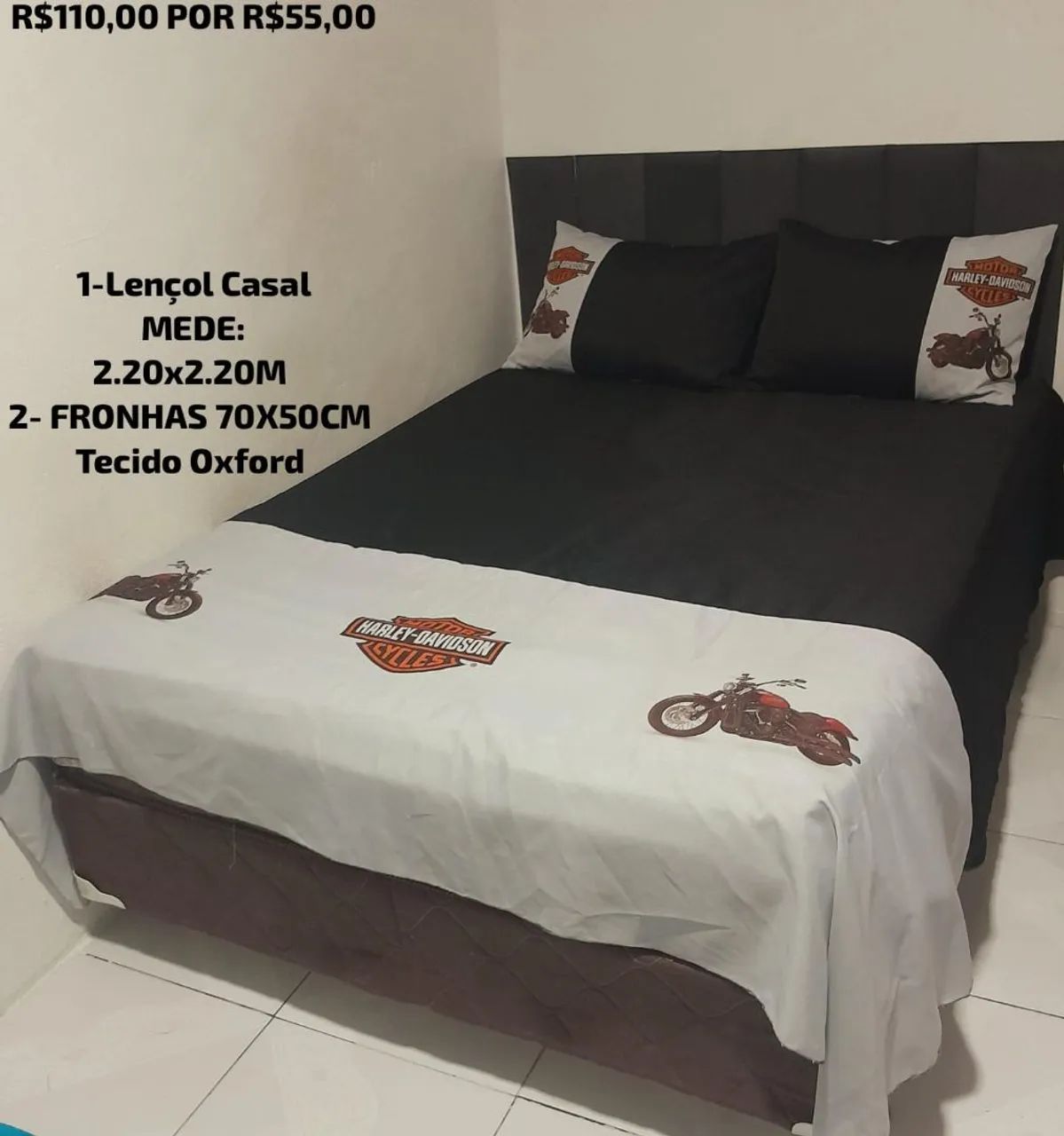 Lençol Casal + 2 Fronhas tecido Oxford  - Foto 3