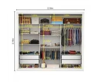 Guarda Roupa Casal com Espelho 3 Portas de Correr 4 Gavetas - Foto 4