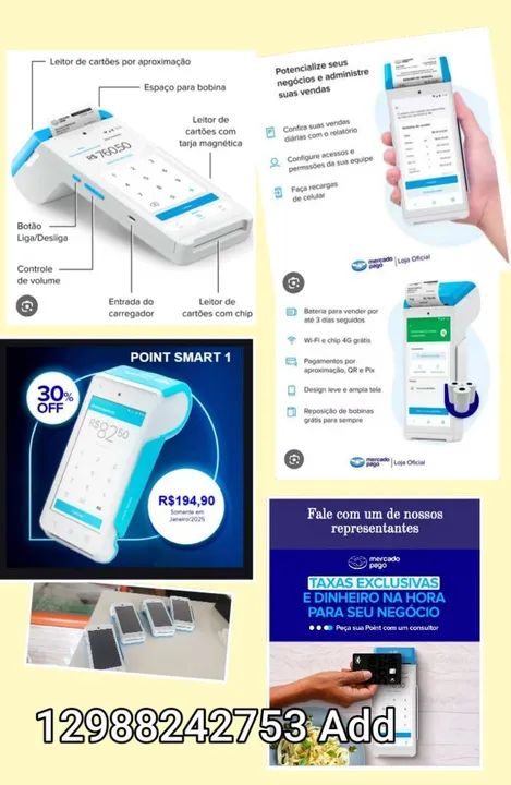 Máquina de Cartão Point Smart 1 - Mercado Pago