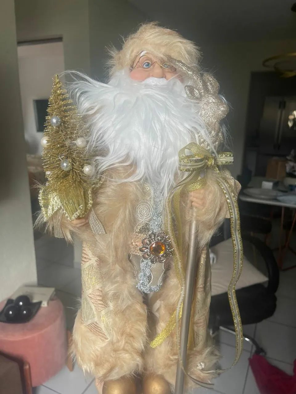 Arvore Natal 1,80cm com decorações e Noel Dourados - Foto 6