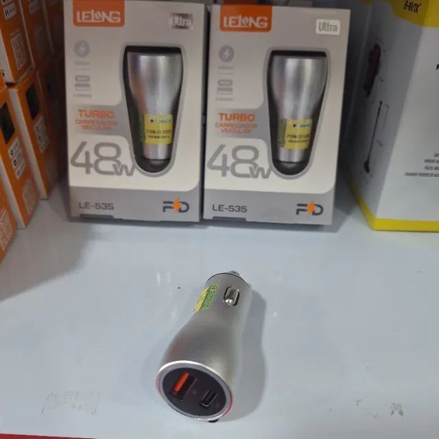 Carregador Veicular Turbo Saída USB e Tipo C