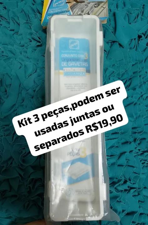 Kit 3 peças organizador de gavetas