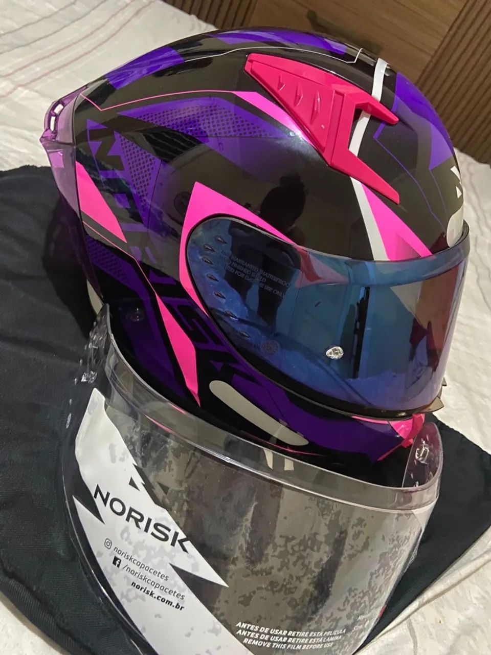 Capacete Norisk FF391 - Viseira Iridium + Viseira Cristal (usado 2x ) - Foto 3