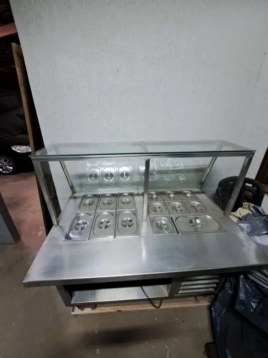 Expositor de alimentos quente e frio 
