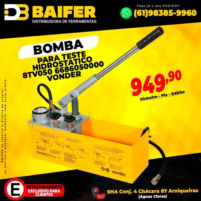 Bomba Para Teste Hidrostatico 8TV050  * Vonder