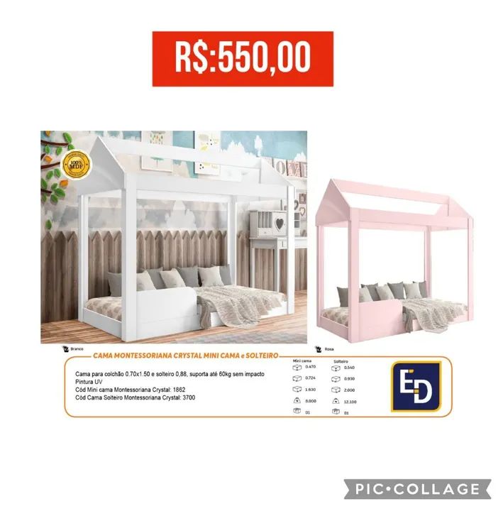 Cama Montessoriana Solteiro - R$550,00