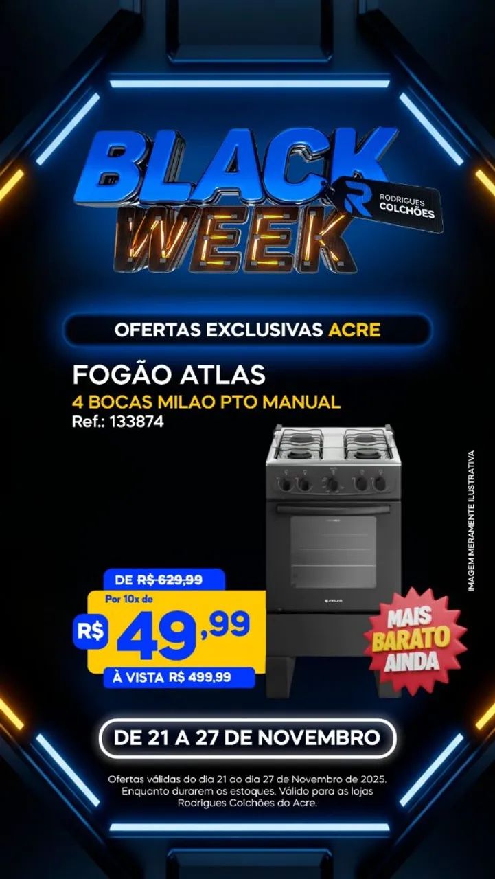 Fogao atlas 4 bocas